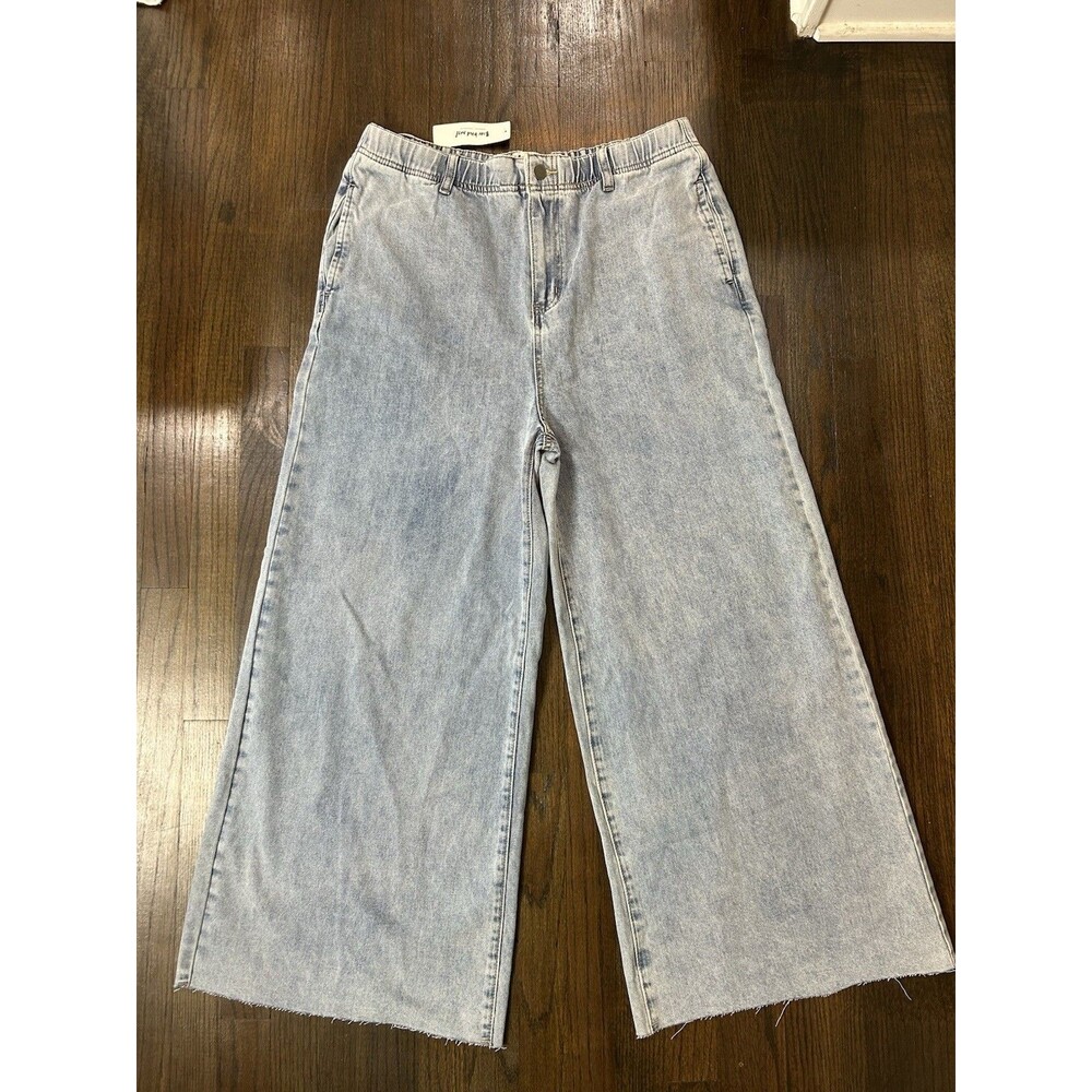 NWT Three Bird Nest Women's Wide Legged Raw Hem Jeans Size XXL Stretch Waist
